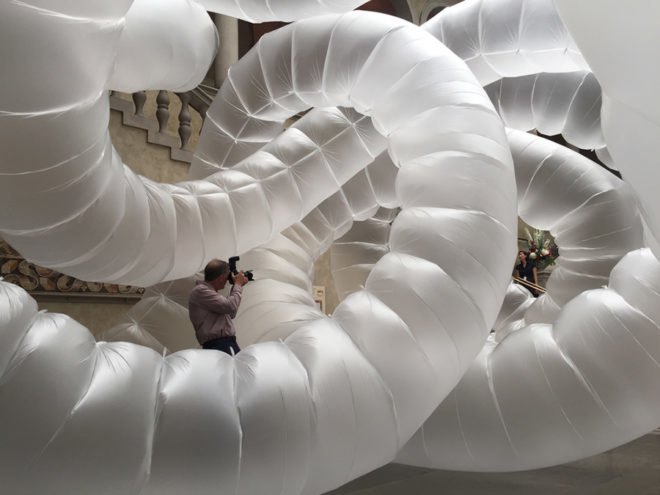 Shih Chieh Huang, Reusable Universes, Worcester Art Museum , plastic art, Shih Chieh Huang Cybernetic Bestiary, plastic art, art installations, plastic art installations, inflatable art, plastic waste, bioluminescent sea monsters, illuminated art, LED art
