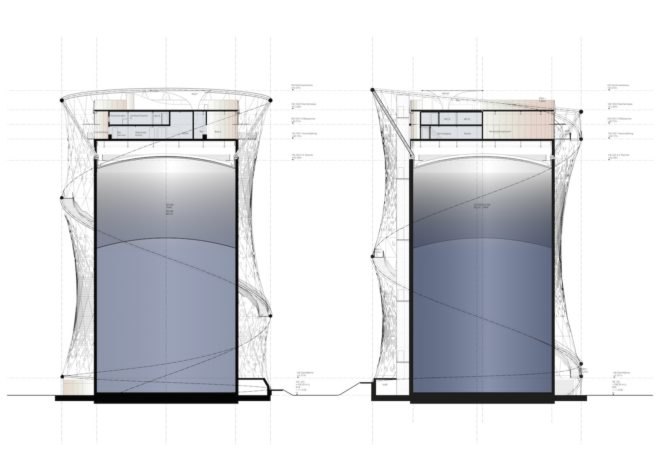 Stadtwerke Heidelberg energy storage tower by LAVA, Heidelberg energy storage tower, publicly accessible energy storage tower, renewable energy storage tower, sculptural energy storage tower, sustainable architecture Heidelberg