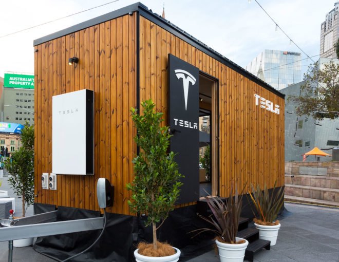 Tesla, Tesla Tiny House, Australia, tiny house, tiny houses, tiny home, tiny homes, Model X, Tesla Model X, timber, renewable energy, renewable technology, clean technology, solar, solar power, solar energy, Powerwall, energy storage, design, mobile design studio
