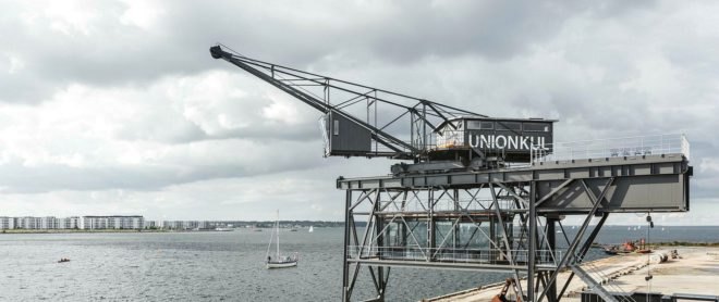 Arcgency, The Krane, Klaus Kastbjerg, coal crane spa, spa retreat copenhagen, spa retreat design, interior design, adaptive reuse, hanging spa, spa crane, coal crane renovation, monochromatic spaces, minimalist spa design, minimalist interiors,