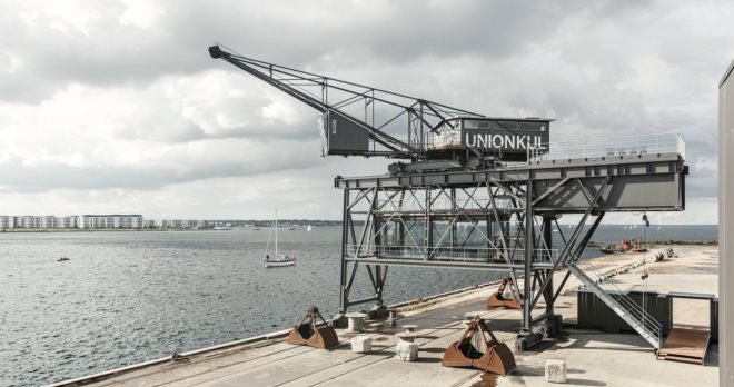 Arcgency, The Krane, Klaus Kastbjerg, coal crane spa, spa retreat copenhagen, spa retreat design, interior design, adaptive reuse, hanging spa, spa crane, coal crane renovation, monochromatic spaces, minimalist spa design, minimalist interiors,