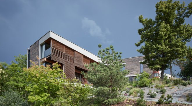 Villa H, Atelier 6, green architecture, Prague, cladding, Czech Republic, mosaic, elevator, terraced garden