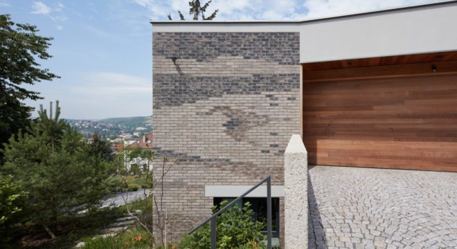 Villa H, Atelier 6, green architecture, Prague, cladding, Czech Republic, mosaic, elevator, terraced garden