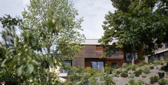 Villa H, Atelier 6, green architecture, Prague, cladding, Czech Republic, mosaic, elevator, terraced garden