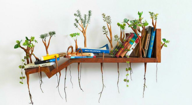 Camille Kachan, Sao Paulo’s Zipper Galeria, brazilian art, tree art, nature-inspired art, furniture covered in plants, overgrown plant art, art installations, green art, brazilian artists, plant art, sculpture, plant covered art, green artists,