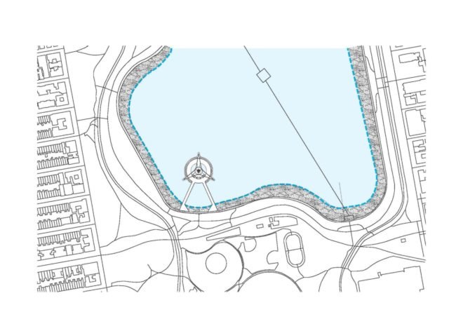 DFA, Central park reservoir, central park nyc, nyc parks, timber tower, Jacqueline Kennedy Onassis Reservoir, timber observation tower central park, water cleaning observation tower nyc, nyc observation tower dfa, wind turbine, water filtration systems,