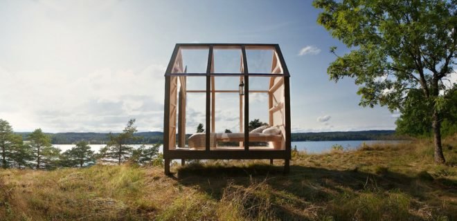 72 Hour Cabin, Jeanna Berger glass cabin sweden, glass cabin contest sweden, cabin design, glass homes, off grid cabins, swedish nature, chillout cabins, off grid retreats, glass buildings, custom-built cabins, nature studies, glass structures, off grid retreats, swedish cabins, cabins in sweden