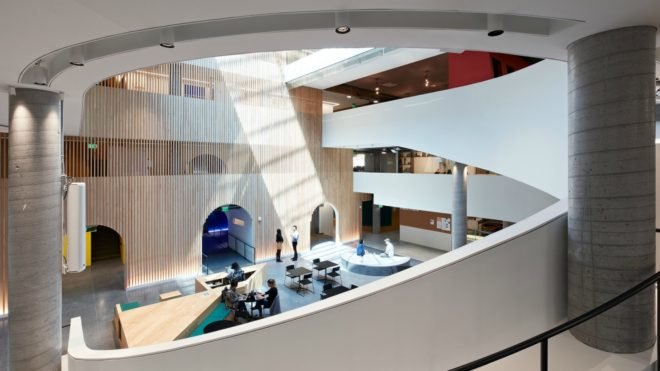 WRNS architects, airbnb office san francisco, 999 Brannan street, airbnb office design, office design, san francisco office design, san franciso architecture, interior design, airbnb environments, international interior design, natural light,