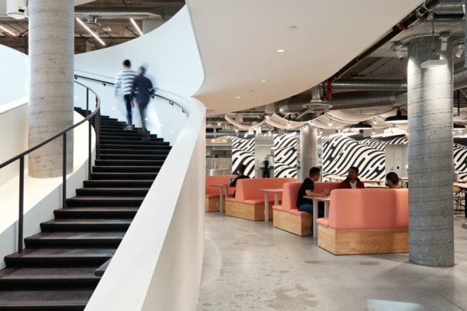 WRNS architects, airbnb office san francisco, 999 Brannan street, airbnb office design, office design, san francisco office design, san franciso architecture, interior design, airbnb environments, international interior design, natural light,