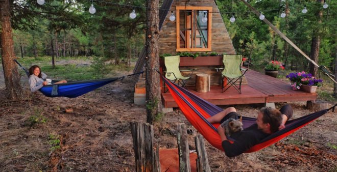 A-frame cabin, Montana, tiny house, Derek Diedricksen, affordable house, DIY cabin, solar power, solar panels, green architecture, Alla Ponomareva