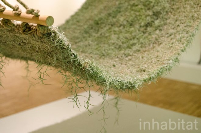 Naturalise, Ainhoa Garmendia, hammock, living furniture, soil-less plants, Spanish Moss, Tillandsia Usneoides, eco-fabric