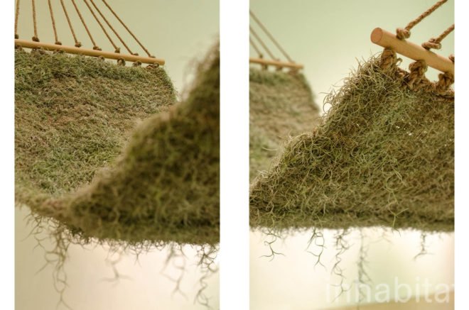 Naturalise, Ainhoa Garmendia, hammock, living furniture, soil-less plants, Spanish Moss, Tillandsia Usneoides, eco-fabric