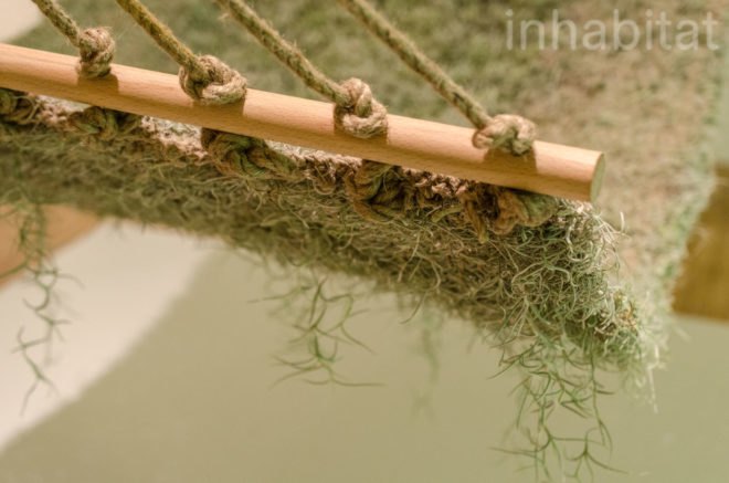 Naturalise, Ainhoa Garmendia, hammock, living furniture, soil-less plants, Spanish Moss, Tillandsia Usneoides, eco-fabric