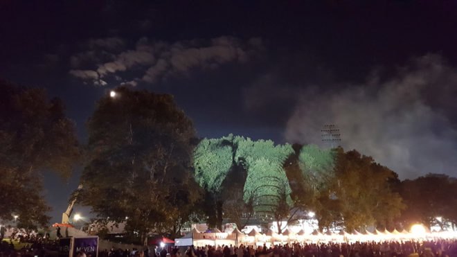 Animal Watching art, Animal Watching by Maizz Visual, Animal Watching Electric Zoo Festival, video installation art, large scale environmental awareness art, habitat destruction awareness art, Electric Zoo Festival installations,