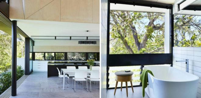 Bureau Proberts, Bardon House, sloping homes, homes built on slopes, angular homes, architecture, australian architecture, black homes, contemporary architecture, natural light, home design, interior design,
