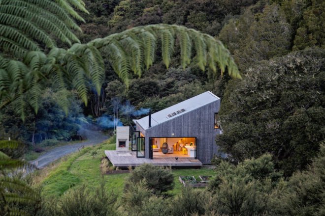 Back Country House by LTD Architectural, Back Country House by David Maurice. David Maurice by LTD Architectural, locally sourced materials cabin, bandsawn macrocarpa, macrocarpa cabin, timber and iron cabin, passive heating and ventilation cabin,