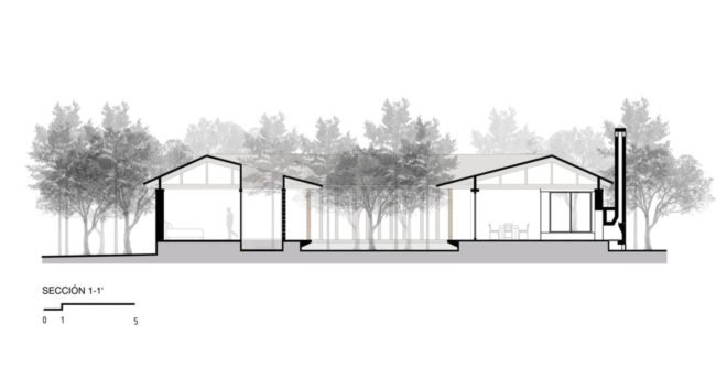 Casa Amacueca, CoA arquitectura, Departamento de Arquitectura, timber, stone, retreat, Mexico, concrete, wooden walkway, gable roof, natural light, courtyard
