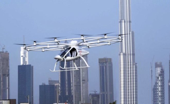 flying taxi, Dubai, United Arab Emirates, Crown Prince Sheikh Hamdan bin Mohammed, Autonomous Air Taxi (AAT), green technology, green transportation, innovation,