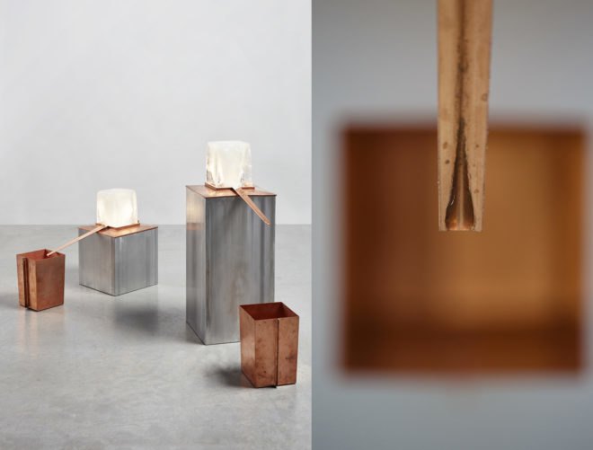 Frost Light by Edhv Studio, Frost Light Harvest, Frost Light Dutch Invertuals, Dutch Invertuals London Design Festival, Harvest by Dutch Invertuals, London Design Festival Edhv Studio, ice lamp, ice block lamp,