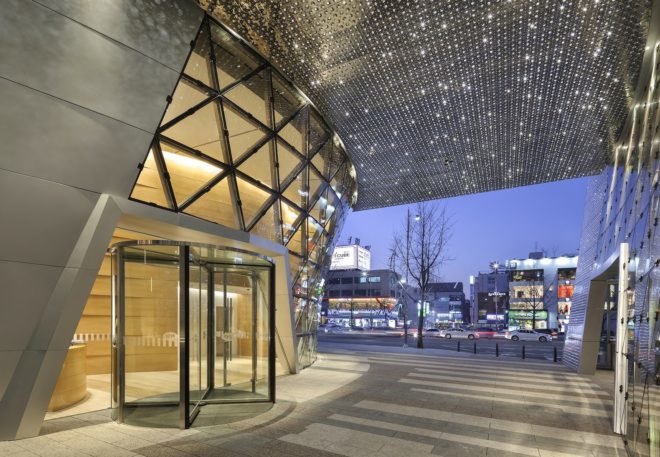 Harim Group Headquarters, Harim Group Headquarters architecture, Harim Group Headquarters by The Beck Group, LEDs office tower facade, Harim Group Headquarters sustainability, sustainable Seoul architecture