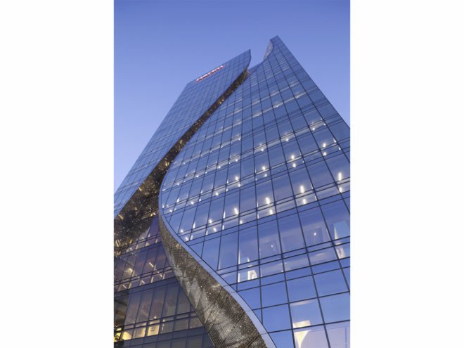 Harim Group Headquarters, Harim Group Headquarters architecture, Harim Group Headquarters by The Beck Group, LEDs office tower facade, Harim Group Headquarters sustainability, sustainable Seoul architecture