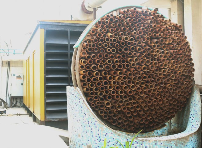 Ant Studio, DEKI Electronics air conditioner, natural cooling installation, evaporative cooling clay installation, zero energy air conditioner, evaporation and clay art, beautiful air conditioners
