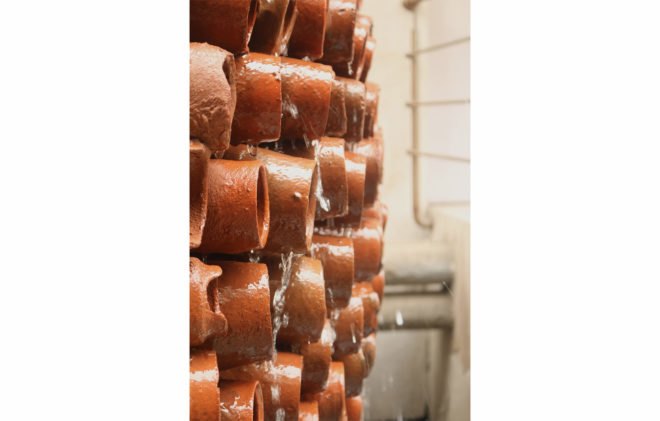 Ant Studio, DEKI Electronics air conditioner, natural cooling installation, evaporative cooling clay installation, zero energy air conditioner, evaporation and clay art, beautiful air conditioners