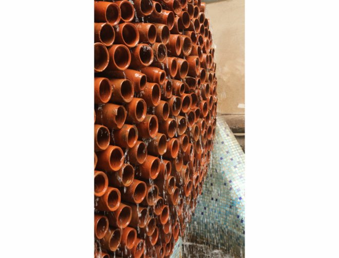 Ant Studio, DEKI Electronics air conditioner, natural cooling installation, evaporative cooling clay installation, zero energy air conditioner, evaporation and clay art, beautiful air conditioners