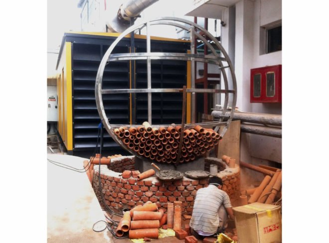 Ant Studio, DEKI Electronics air conditioner, natural cooling installation, evaporative cooling clay installation, zero energy air conditioner, evaporation and clay art, beautiful air conditioners