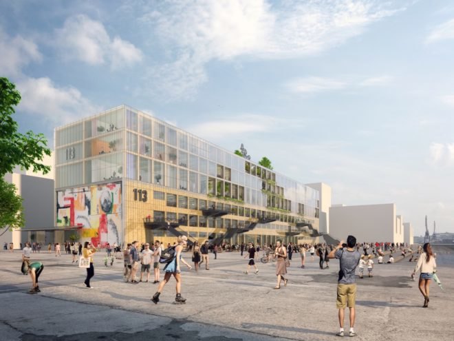 Magasin 113 by MVRDV, Magasin 113 by BSK Arkitekter, Magasin 113 Frihamnen RiverCity, Frihamnen RiverCity architecture, Frihamnen RiverCity Gothenburg, Magasin 113 adaptive reuse, Magasin 113 Gothenburg, Magasin 113 Sweden, Frihamnen RiverCity, BSK Arkitekter and MVRDV, adaptive reuse in Sweden,
