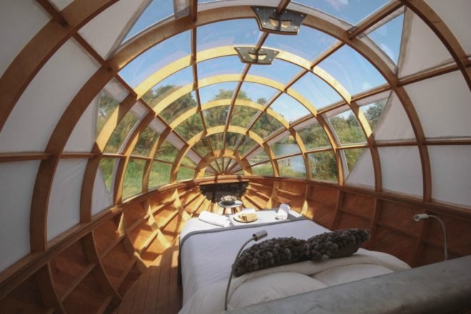 Mr Plocq's Caballon, Loire river estuary, Aurélie Poirrier, Igor-Vassili Pouchkarevtch-Dragoche, Vincent O’Connor, pod living, pod cabins, pod getways france, wooden pods, off grid retreats, off grid pods, camping pods, Émile Plocq, bird watching pods, movable housing, Loirestua, wooden pods, bird watching, off grid wooden pods
