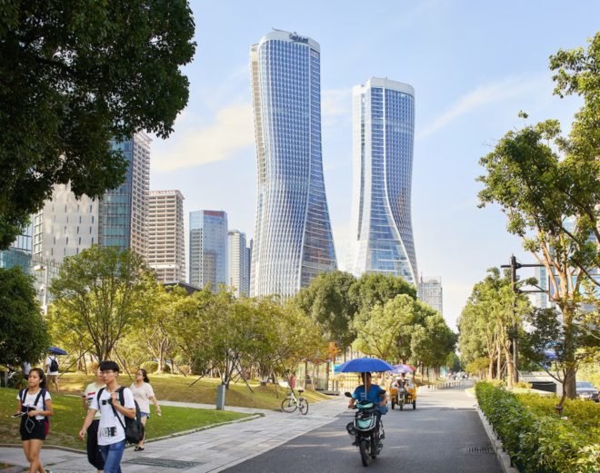 Raffles City Hangzhou, Raffles City Hangzhou by UNStudio, Superliving UNStudio, UNStudio China, Qianjiang New Town development, sustainable mixed use, sustainable urban design, Hangzhou urban design