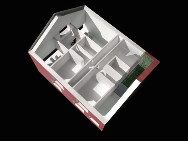 Red House by Extrastudio, Red House in Azeitao, winery transformed into home, adaptive reuse winery, Portugal adaptive reuse, contemporary architecture Portugal, minimalist and modern Portugal interior design, black glass sliding doors,