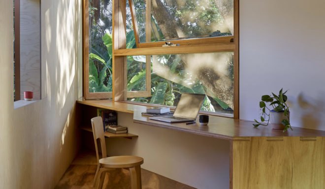 Taringa Treehouse, Phorm Architecture + Design, treehouse, Brisbane, climbing wall, Australia, green architecture, green extension, house extension, metal facade, sliding walls, glass walls