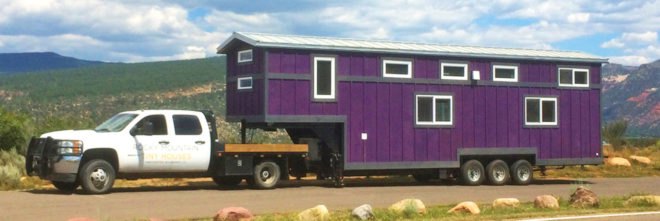 Pemberly trailer, tiny house, mobile home, trailer, Rocky Mountain Tiny Houses, green architecture, small spaces, LED lights, appliances, wood-burning stove, wooden lovers, Colorado