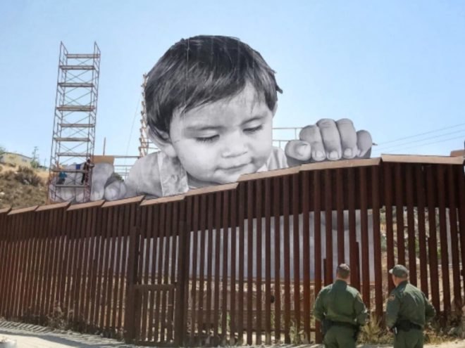United States, Mexico, border wall, prejudice, division, street artist, JR, activism, social issues, public design, art installation,