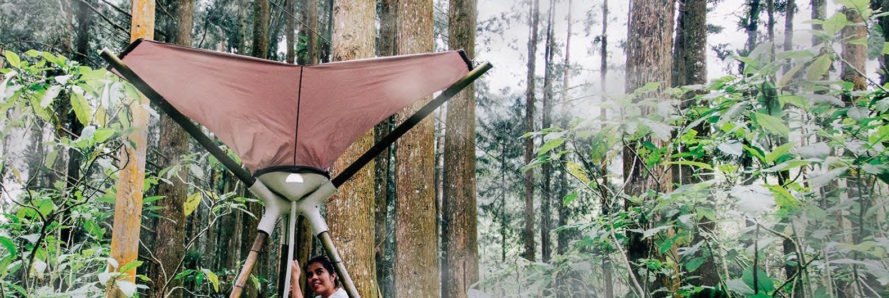 2017 Golden Pin Concept Design Award, AQUAIR by National Cheng Kung University students, fog harvesting collection, fog harvesting portable device, portable water collection system, centrifugal water collection
