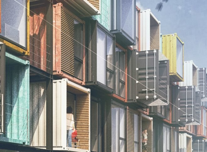 Arkitema Architects, Beat Box, beat box apartments, shipping container apartments in denmark, shipping container buildings, shipping container architecture, green design, sustainable building materials, shipping container homes, container buildings,