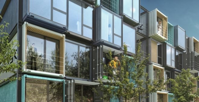 Arkitema Architects, Beat Box, beat box apartments, shipping container apartments in denmark, shipping container buildings, shipping container architecture, green design, sustainable building materials, shipping container homes, container buildings,