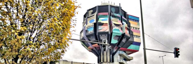 Bierpinsel tower, berlin graffiti tower, unique homes, towers for sale, graffiti in berlin, bierpinsel tower for sale, berlin real estate, urban design, urban housing, odd real estate, tower design, brutalist architecture berlin, brutalist tower berlin, adaptive reuse, brutalist architecture, berlin property