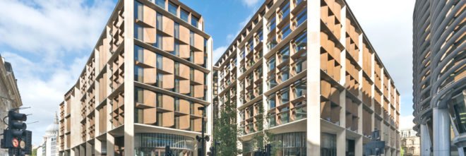 Bloomberg London HQ by Foster + Partners, London Bloomberg office, BREEAM Outstanding architecture, BREEAM Outstanding offices, sandstone and bronze architecture, sustainable office design, world’s most sustainable office