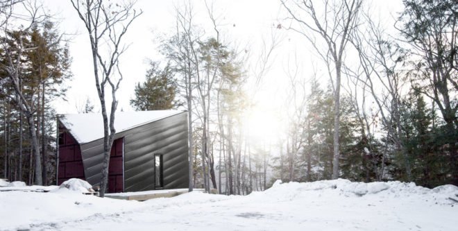 Cabin on a rock, timber structure, cabin, I-Kanda Architects, timber, green architecture, footprint, getaway