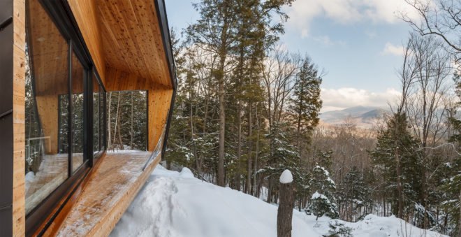 Cabin on a rock, timber structure, cabin, I-Kanda Architects, timber, green architecture, footprint, getaway