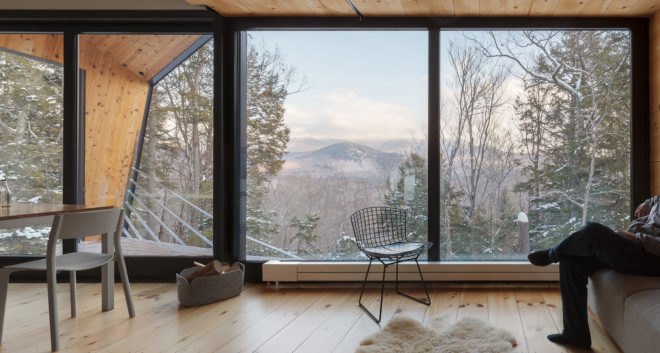 Cabin on a rock, timber structure, cabin, I-Kanda Architects, timber, green architecture, footprint, getaway