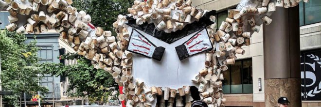 Stand.earth, Cup Monster, Grounds, Starbucks, Seattle, coffee, cup, cups, recyclable cup, recyclable cups, reusable cup, reusable cups, recyclable, recycled, recycling, coffee cup, coffee cups