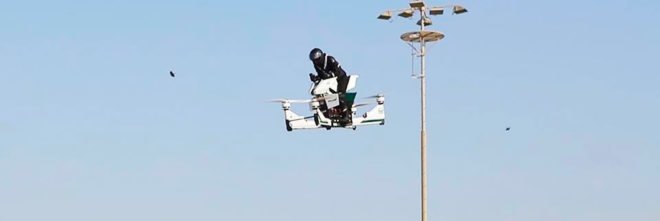 Dubai, Dubai Police, Hoversurf, Hoversurf Scorpion 3, hoverbike, hoverbikes, electric, electric hoverbike, electric hoverbikes, police, police force, police officer, police officers, law enforcement, vehicle, flying, fly