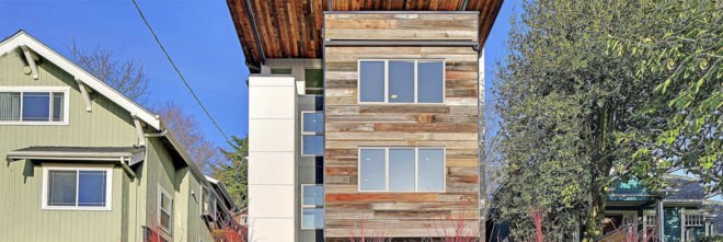 Georgetown North, Georgetown South, net zero, Dwell Development, Seattle, 5-Star Built Green, energy-efficient homes, green architecture, natural light, reclaimed wood, solar roof, solar panels