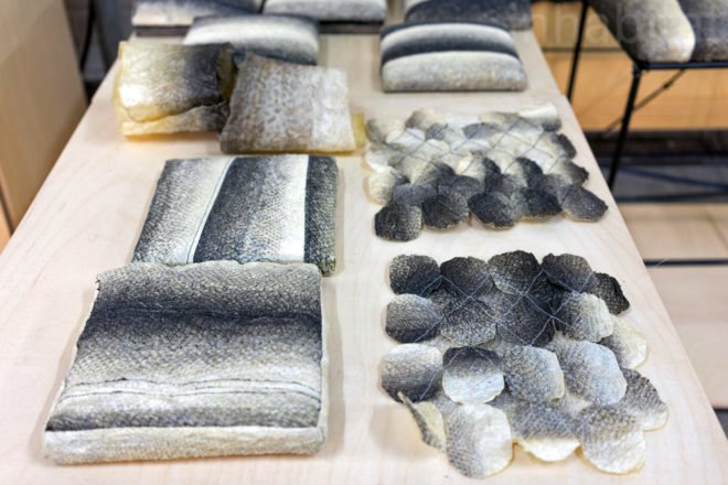 Fish Skin Textiles, Helene Christina Pedersen, salvaged materials, recycled, fish skin, london design festival, design, green interiors, sustainable design, green design, eco design, green furniture, green products, sustainable furniture, green interiors, eco decor, experimental design