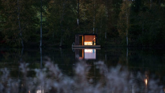 Floating sauna by Small Architecture Workshop, Small Architecture Workshop sauna, Small Architecture Workshop design build, Åmot floating sauna, Åmot bed and breakfast,