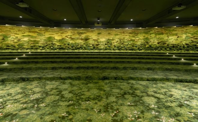 JUT Group Lecture Hall by MVRDV and Alexandra Kehayoglou, JUT Group Art, hand tufting carpet, recycled threads, recycled thread artworks, JUT Group art, JUT Lecture Hall, Alexandra Kehayoglou, Alexandra Kehayoglou art